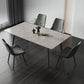 Set da pranzo moderno con piano in pietra sinterizzata Set tavolo da pranzo rettangolare 1/4/5 pezzi