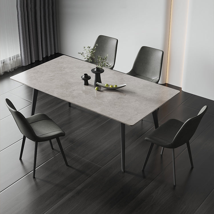 Set da pranzo moderno con piano in pietra sinterizzata Set tavolo da pranzo rettangolare 1/4/5 pezzi