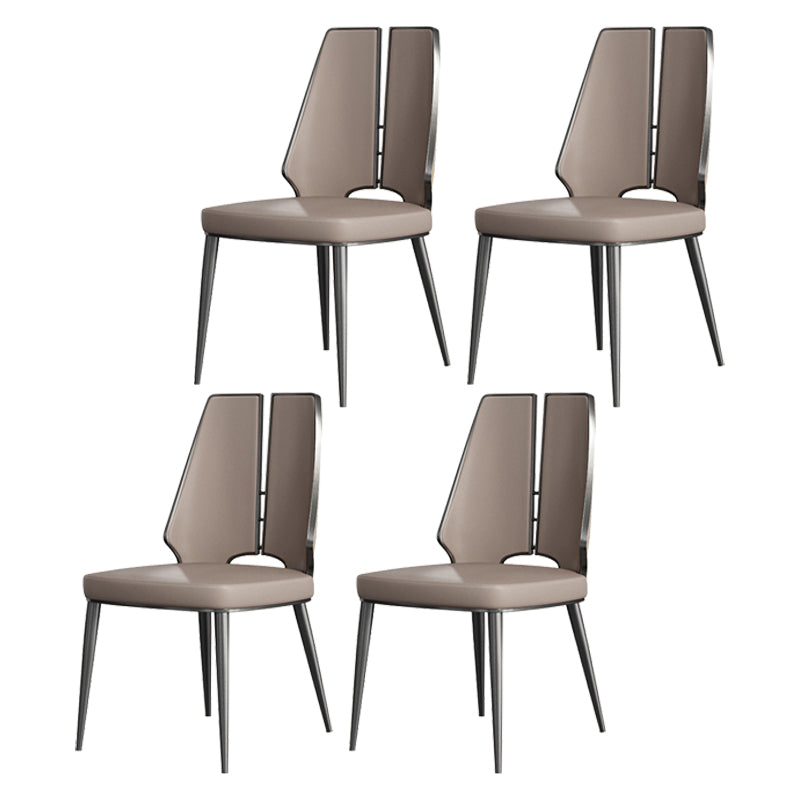 Designer Style Sintered Stone Dining Set Rectangle 1/3/4/6 Pieces Dining Room Table Set 4 Brown Chairs Clearhalo 'Dining Room Sets' 'Dining Tables & Seating' 'dining_room_set' 'furn' 'furn_dining_room_set' 'Furniture' 'Kitchen & Dining Furniture' 5278679