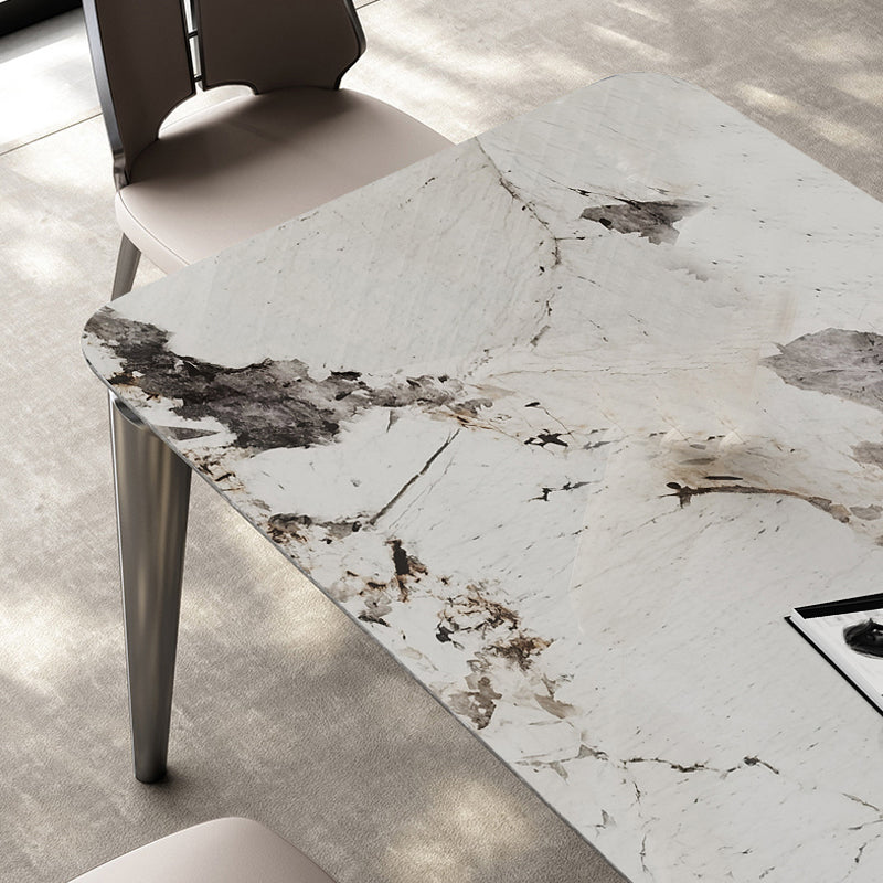 Designer Style Sintered Stone Dining Set Rectangle 1/3/4/6 Pieces Dining Room Table Set Clearhalo 'Dining Room Sets' 'Dining Tables & Seating' 'dining_room_set' 'furn' 'furn_dining_room_set' 'Furniture' 'Kitchen & Dining Furniture' 5278684