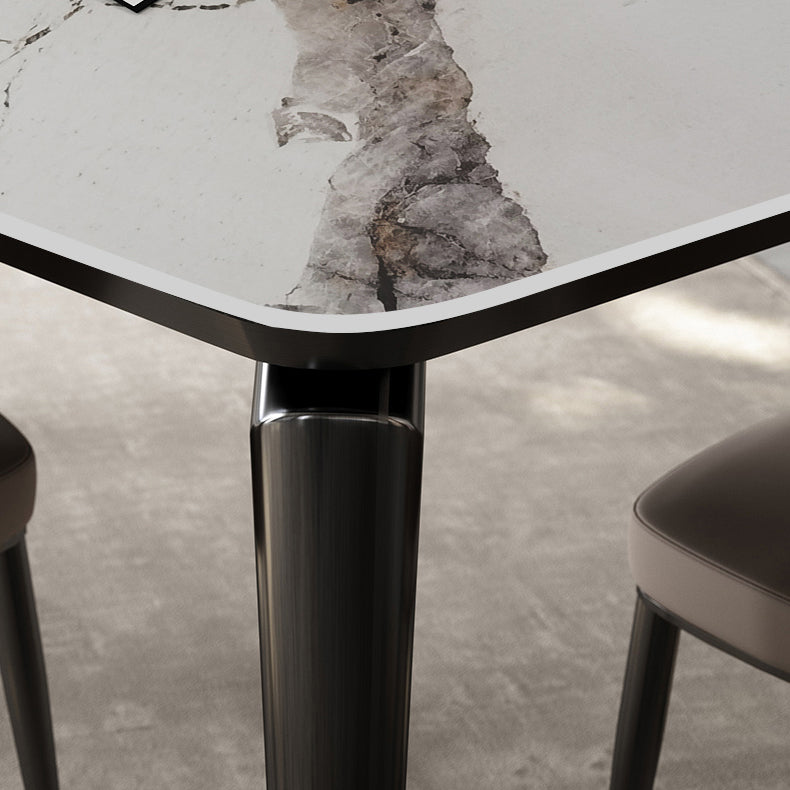 Designer Style Sintered Stone Dining Set Rectangle 1/3/4/6 Pieces Dining Room Table Set Clearhalo 'Dining Room Sets' 'Dining Tables & Seating' 'dining_room_set' 'furn' 'furn_dining_room_set' 'Furniture' 'Kitchen & Dining Furniture' 5278685