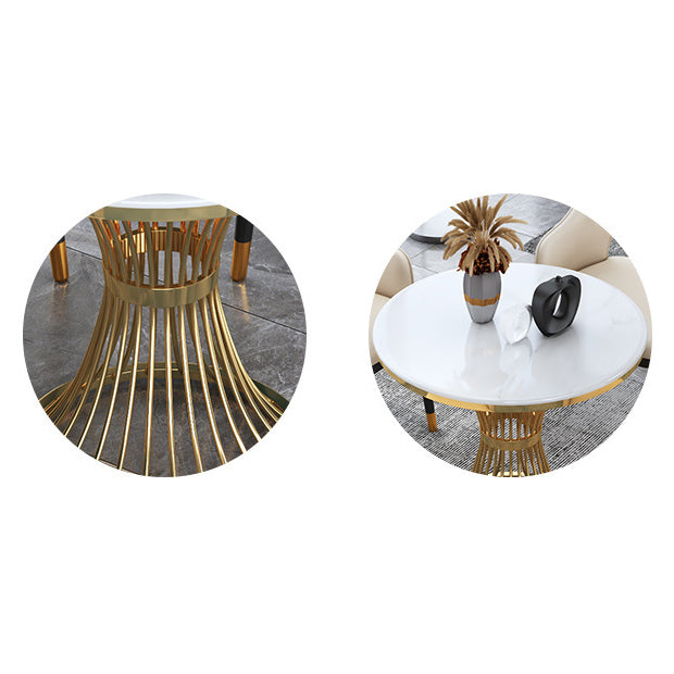 Set tavolo da pranzo in pietra sinterizzata bianca Glam Set da pranzo da 1/2/3/4/5 pezzi per uso domestico