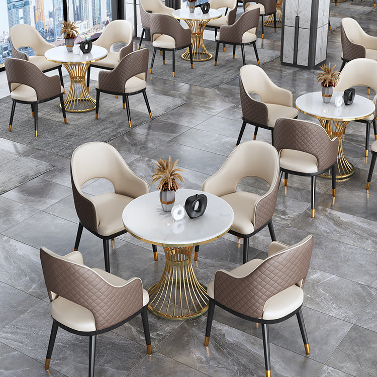 Set tavolo da pranzo in pietra sinterizzata bianca Glam Set da pranzo da 1/2/3/4/5 pezzi per uso domestico