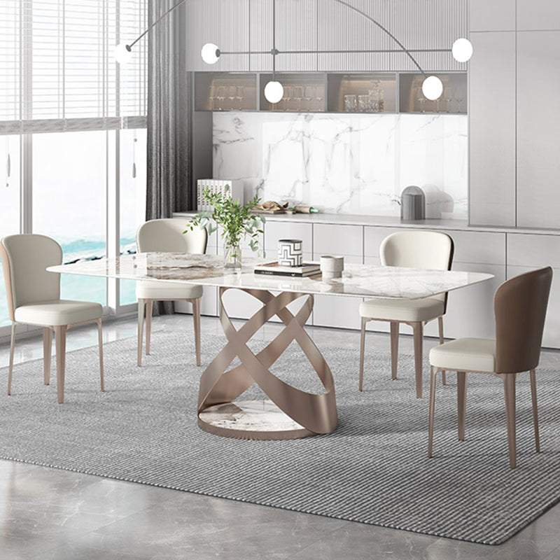 Luxe eettafelset van gesinterd steen, rechthoekig, 1/2/5-delig, eetkamertafelset