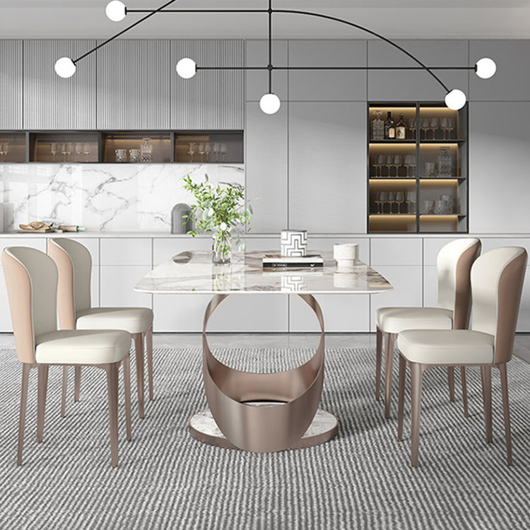 Luxe eettafelset van gesinterd steen, rechthoekig, 1/2/5-delig, eetkamertafelset