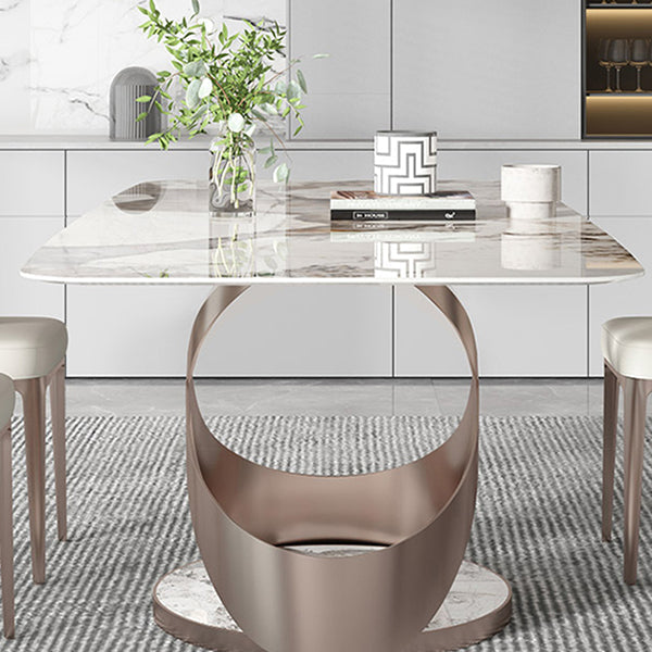 Luxe eettafelset van gesinterd steen, rechthoekig, 1/2/5-delig, eetkamertafelset