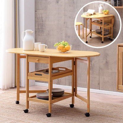Mesa de comedor de mediados de siglo Mesa de comedor plegable de madera maciza, 51.6 "L x 23.6" W x 29.5 "H