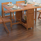 Mid-Century Rectangle Table Solid Wood Folding Table , 51"Lx34.6"Wx29.5"H