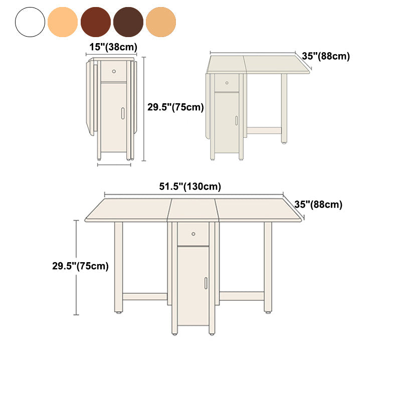 Mid-Century Rectangle Table Solid Wood Folding Table , 51"Lx34.6"Wx29.5"H