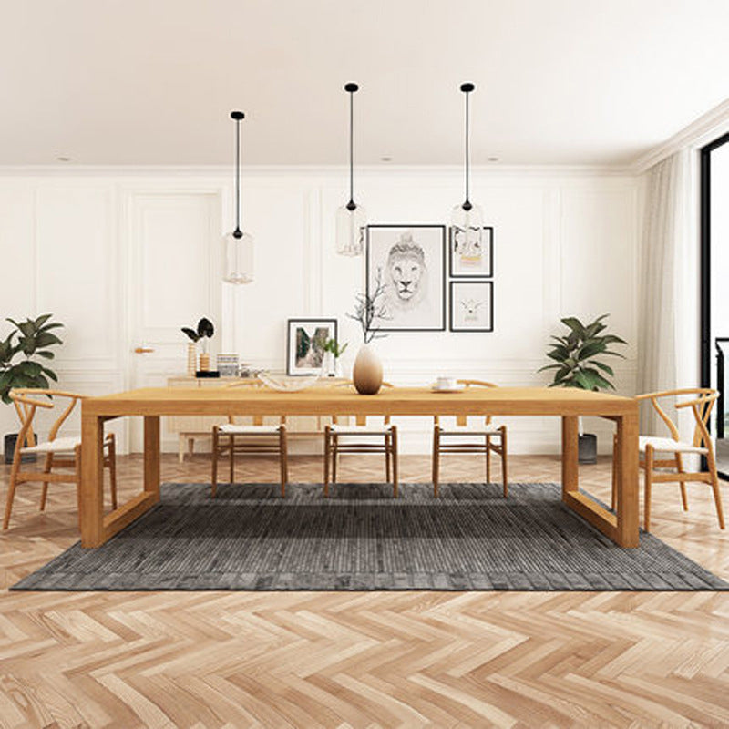 Mesa de comedor de madera sólida mesa de rectángulo de lujo tradicional con base de trineo