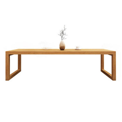 Mesa de comedor de madera sólida mesa de rectángulo de lujo tradicional con base de trineo