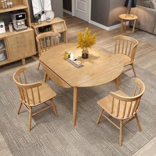 ドロップリーフダイニングテーブルラバーウッド4脚のソリッドウッドダイニングテーブル