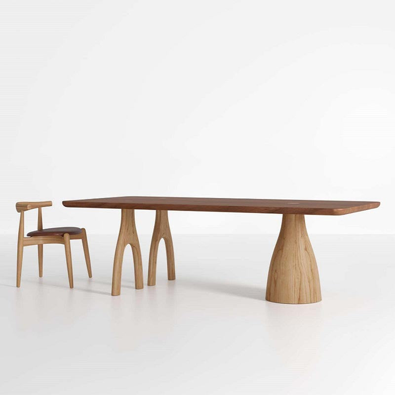 Contemporary Style Dining Table Brown Rectangle Dinette Table for Home Kitchen 86.6"L x 35.4"W x 29.5"H Without Chairs Clearhalo 'Dining Tables & Seating' 'Dining Tables' 'dining_table' 'furn' 'furn_dining_table' 'Furniture' 'Kitchen & Dining Furniture' 5278911