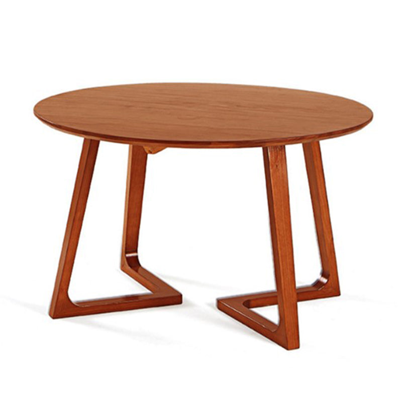 Modern Pine Wood Table for Restaurant Dining Table with Double Wood Pedestal Cherry Wood Without Chairs Clearhalo 'Dining Tables & Seating' 'Dining Tables' 'dining_table' 'furn' 'furn_dining_table' 'Furniture' 'Kitchen & Dining Furniture' 5278926
