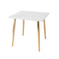 Glam Style Stone Top Dining Table with Gold 4 Legs for Living Room Square 35.4"L x 35.4"W x 29.5"H Without Chairs Clearhalo 'Dining Tables & Seating' 'Dining Tables' 'dining_table' 'furn' 'furn_dining_table' 'Furniture' 'Kitchen & Dining Furniture' 5278985
