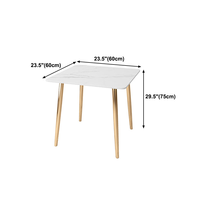 Glam Style Stone Top Dining Table with Gold 4 Legs for Living Room Clearhalo 'Dining Tables & Seating' 'Dining Tables' 'dining_table' 'furn' 'furn_dining_table' 'Furniture' 'Kitchen & Dining Furniture' 5278992