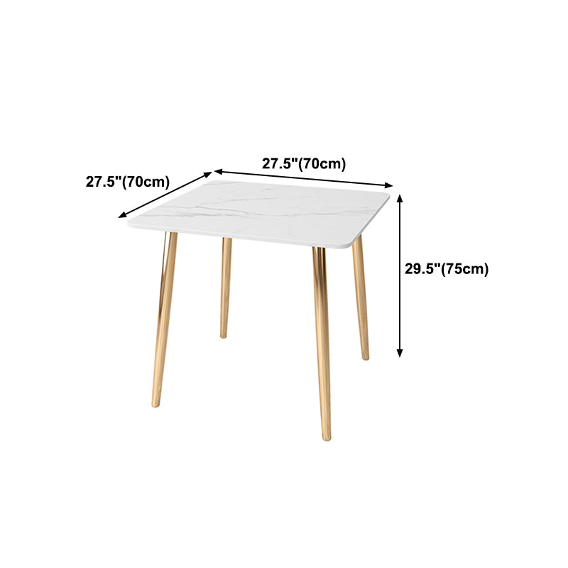 Glam Style Stone Top Dining Table with Gold 4 Legs for Living Room Clearhalo 'Dining Tables & Seating' 'Dining Tables' 'dining_table' 'furn' 'furn_dining_table' 'Furniture' 'Kitchen & Dining Furniture' 5278994