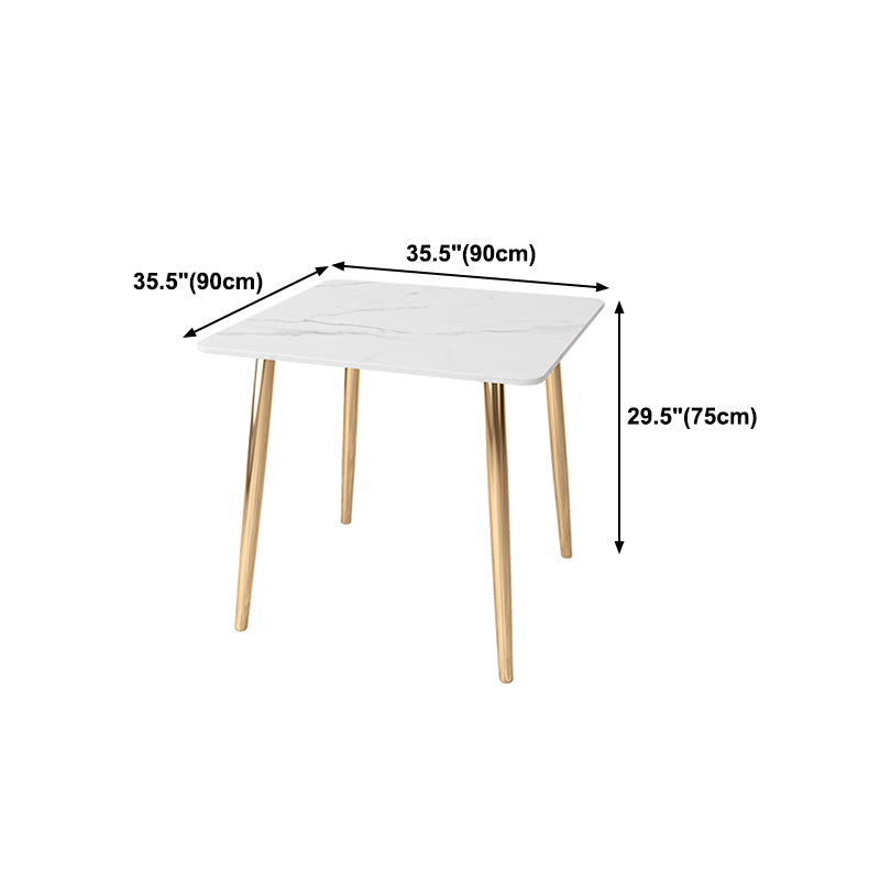 Glam Style Stone Top Dining Table with Gold 4 Legs for Living Room Clearhalo 'Dining Tables & Seating' 'Dining Tables' 'dining_table' 'furn' 'furn_dining_table' 'Furniture' 'Kitchen & Dining Furniture' 5278997