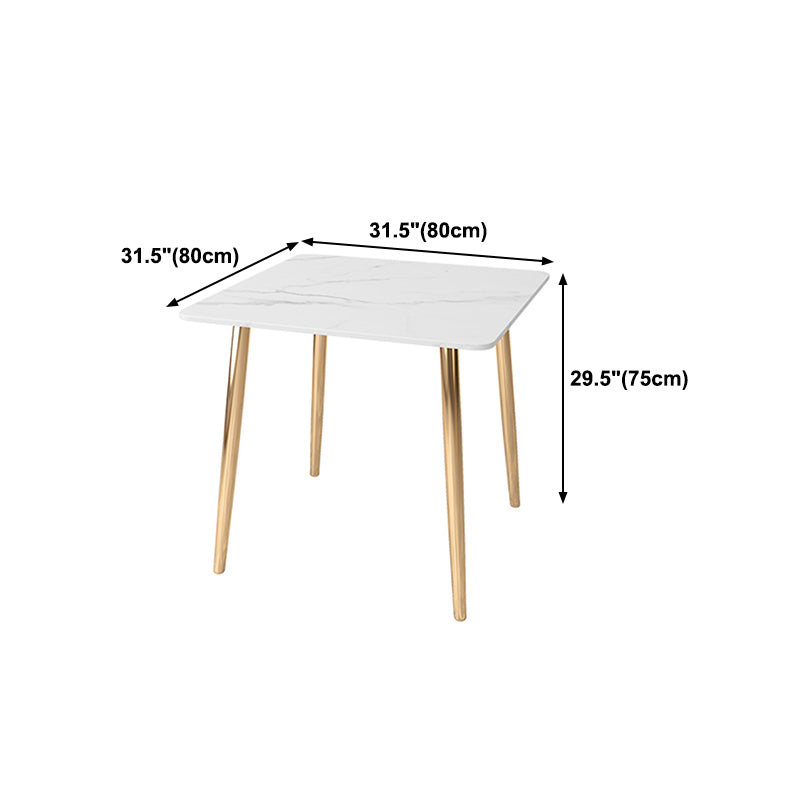 Glam Style Stone Top Dining Table with Gold 4 Legs for Living Room Clearhalo 'Dining Tables & Seating' 'Dining Tables' 'dining_table' 'furn' 'furn_dining_table' 'Furniture' 'Kitchen & Dining Furniture' 5278998