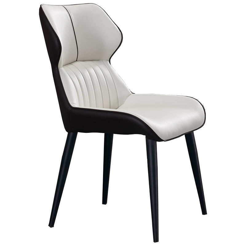 Minimalist Design Arm Wingback Side Chairs Faux Leather Side Chair White 1 Piece Clearhalo 'Dining Chairs' 'Dining Tables & Seating' 'dining_chair' 'furn' 'furn_dining_chair' 'Furniture' 'Kitchen & Dining Furniture' 5279015