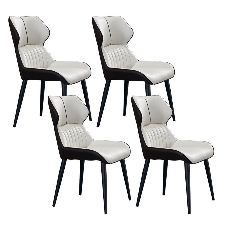 Minimalist Design Arm Wingback Side Chairs Faux Leather Side Chair White 4 Piece Set Clearhalo 'Dining Chairs' 'Dining Tables & Seating' 'dining_chair' 'furn' 'furn_dining_chair' 'Furniture' 'Kitchen & Dining Furniture' 5279018