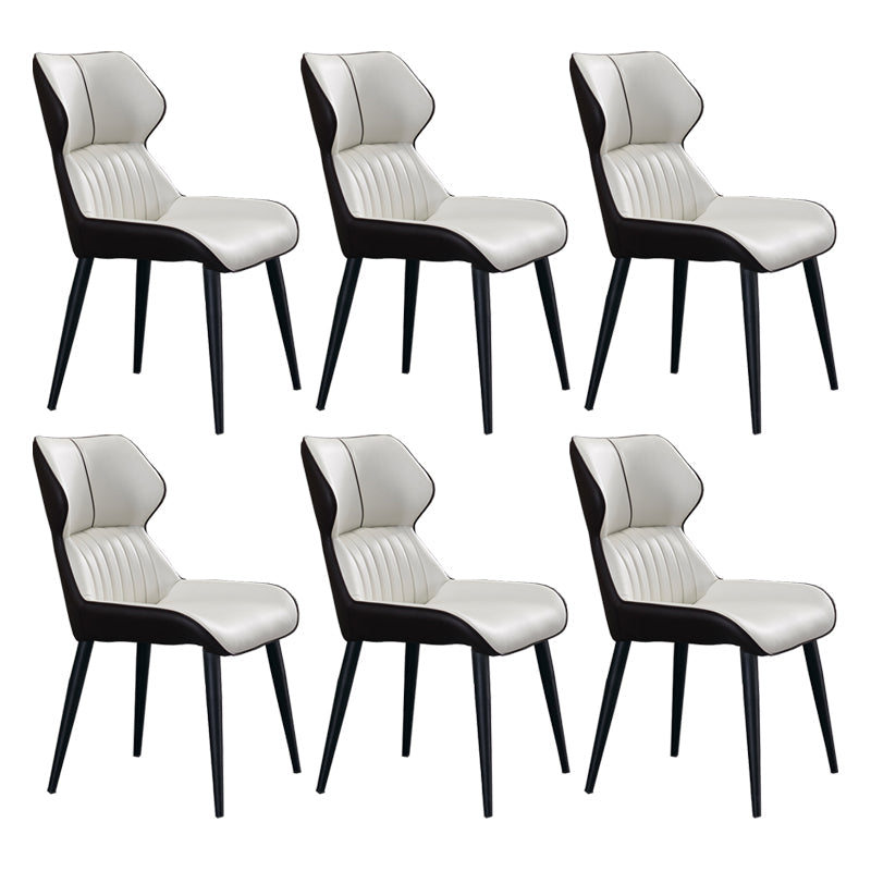 Minimalist Design Arm Wingback Side Chairs Faux Leather Side Chair White 6 Piece Set Clearhalo 'Dining Chairs' 'Dining Tables & Seating' 'dining_chair' 'furn' 'furn_dining_chair' 'Furniture' 'Kitchen & Dining Furniture' 5279020