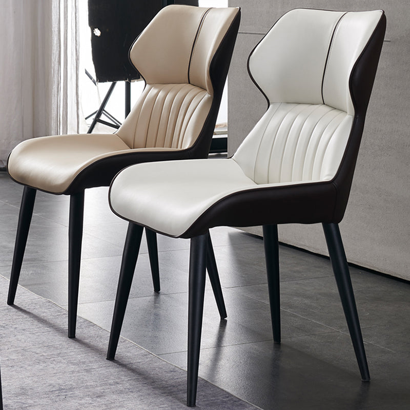 Minimalist Design Arm Wingback Side Chairs Faux Leather Side Chair Clearhalo 'Dining Chairs' 'Dining Tables & Seating' 'dining_chair' 'furn' 'furn_dining_chair' 'Furniture' 'Kitchen & Dining Furniture' 5279021