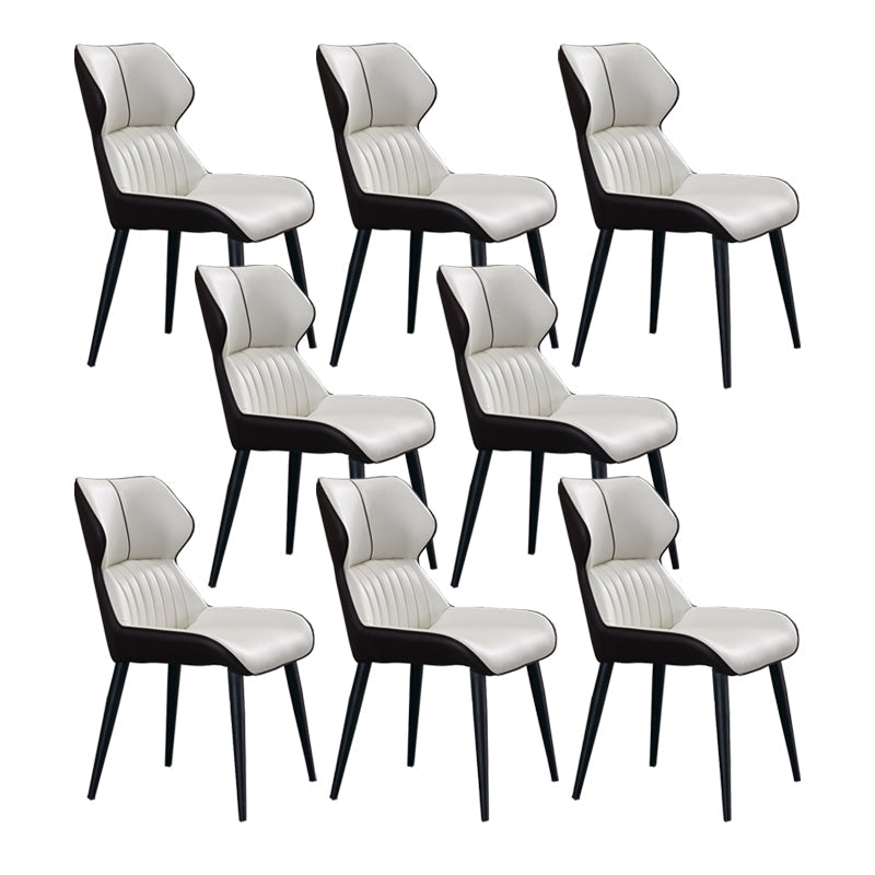 Minimalist Design Arm Wingback Side Chairs Faux Leather Side Chair White 8 Piece Set Clearhalo 'Dining Chairs' 'Dining Tables & Seating' 'dining_chair' 'furn' 'furn_dining_chair' 'Furniture' 'Kitchen & Dining Furniture' 5279022