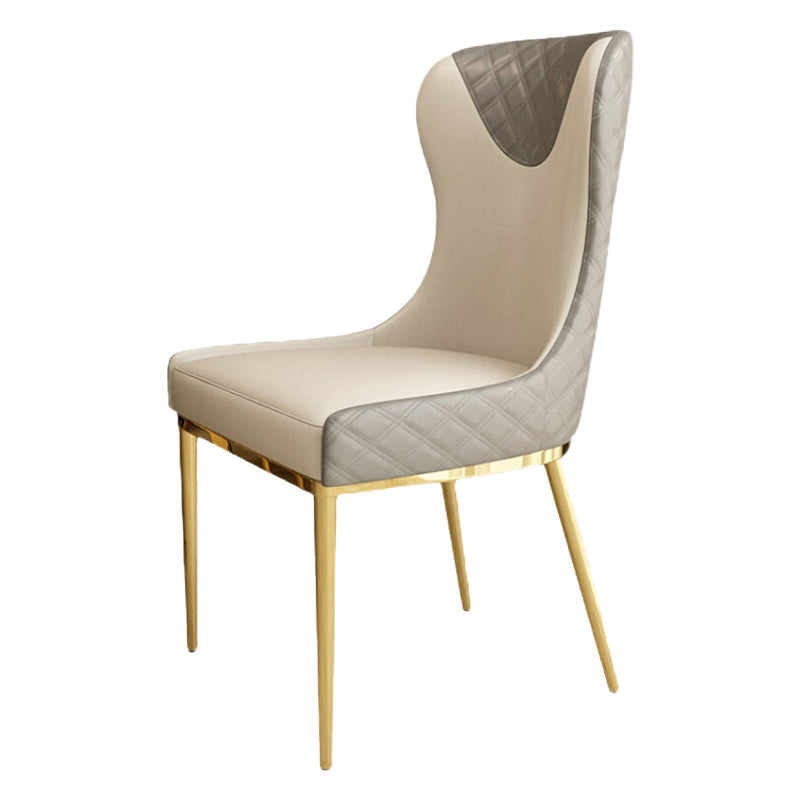 Glam Faux Leather Dining Chairs Metal Dining Room Chairs for Home Use Clearhalo 'Dining Chairs' 'Dining Tables & Seating' 'dining_chair' 'furn' 'furn_dining_chair' 'Furniture' 'Kitchen & Dining Furniture' 5279042