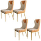 Glam Faux Leather Dining Chairs Metal Dining Room Chairs for Home Use Orange 4 Piece Set Clearhalo 'Dining Chairs' 'Dining Tables & Seating' 'dining_chair' 'furn' 'furn_dining_chair' 'Furniture' 'Kitchen & Dining Furniture' 5279043