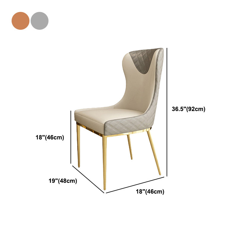 Glam Faux Leather Dining Chairs Metal Dining Room Chairs for Home Use Clearhalo 'Dining Chairs' 'Dining Tables & Seating' 'dining_chair' 'furn' 'furn_dining_chair' 'Furniture' 'Kitchen & Dining Furniture' 5279050