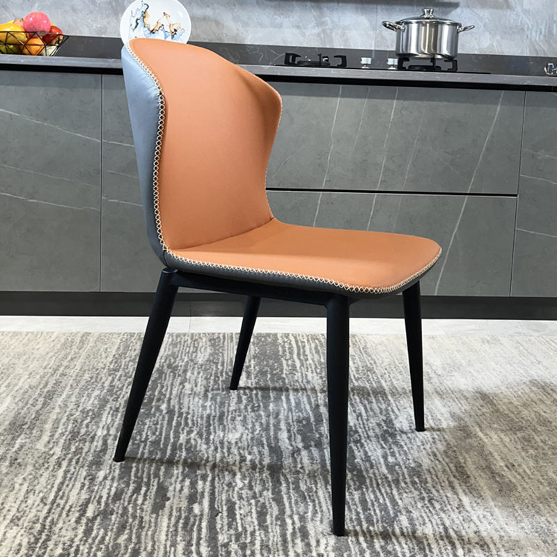 Modern Style Faux Leather Dining Chair Armless Wingback Side Chair Clearhalo 'Dining Chairs' 'Dining Tables & Seating' 'dining_chair' 'furn' 'furn_dining_chair' 'Furniture' 'Kitchen & Dining Furniture' 5279087