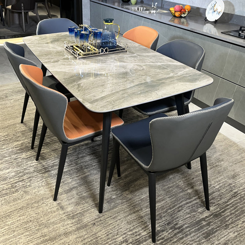 Modern Style Faux Leather Dining Chair Armless Wingback Side Chair Clearhalo 'Dining Chairs' 'Dining Tables & Seating' 'dining_chair' 'furn' 'furn_dining_chair' 'Furniture' 'Kitchen & Dining Furniture' 5279092