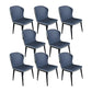 Modern Style Faux Leather Dining Chair Armless Wingback Side Chair Blue 8 Piece Set Clearhalo 'Dining Chairs' 'Dining Tables & Seating' 'dining_chair' 'furn' 'furn_dining_chair' 'Furniture' 'Kitchen & Dining Furniture' 5279101