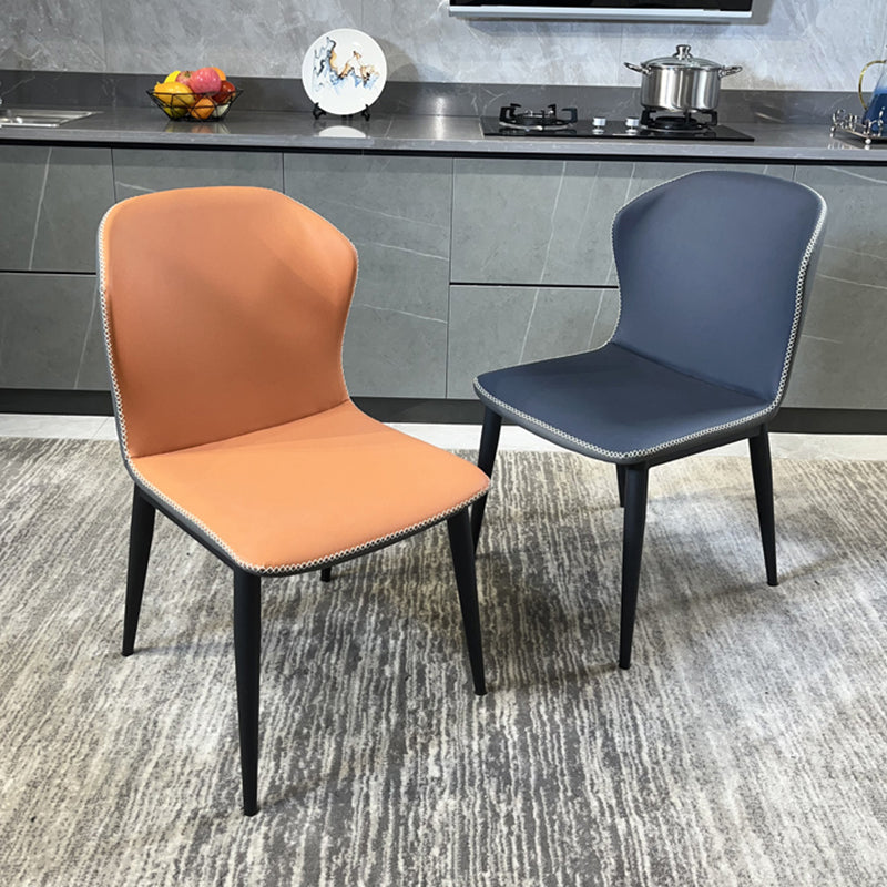 Modern Style Faux Leather Dining Chair Armless Wingback Side Chair Clearhalo 'Dining Chairs' 'Dining Tables & Seating' 'dining_chair' 'furn' 'furn_dining_chair' 'Furniture' 'Kitchen & Dining Furniture' 5279102