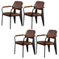 Industrial Open Back Dining Chair Upholstered Arm Chair with Black Legs Brown 4 Piece Set Clearhalo 'Dining Chairs' 'Dining Tables & Seating' 'dining_chair' 'furn' 'furn_dining_chair' 'Furniture' 'Kitchen & Dining Furniture' 5279144