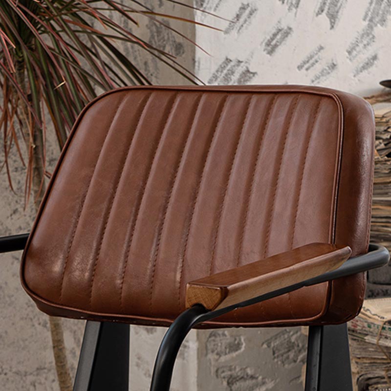 Industrial Open Back Dining Chair Upholstered Arm Chair with Black Legs Clearhalo 'Dining Chairs' 'Dining Tables & Seating' 'dining_chair' 'furn' 'furn_dining_chair' 'Furniture' 'Kitchen & Dining Furniture' 5279152