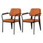Industrial Open Back Dining Chair Upholstered Arm Chair with Black Legs Orange 2 Piece Set Clearhalo 'Dining Chairs' 'Dining Tables & Seating' 'dining_chair' 'furn' 'furn_dining_chair' 'Furniture' 'Kitchen & Dining Furniture' 5279167