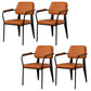 Industrial Open Back Dining Chair Upholstered Arm Chair with Black Legs Orange 4 Piece Set Clearhalo 'Dining Chairs' 'Dining Tables & Seating' 'dining_chair' 'furn' 'furn_dining_chair' 'Furniture' 'Kitchen & Dining Furniture' 5279168