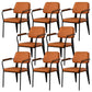 Industrial Open Back Dining Chair Upholstered Arm Chair with Black Legs Orange 8 Piece Set Clearhalo 'Dining Chairs' 'Dining Tables & Seating' 'dining_chair' 'furn' 'furn_dining_chair' 'Furniture' 'Kitchen & Dining Furniture' 5279170