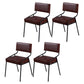 Industrial Open Back Dining Side Chair Leather Dining Chair in Matte Finish