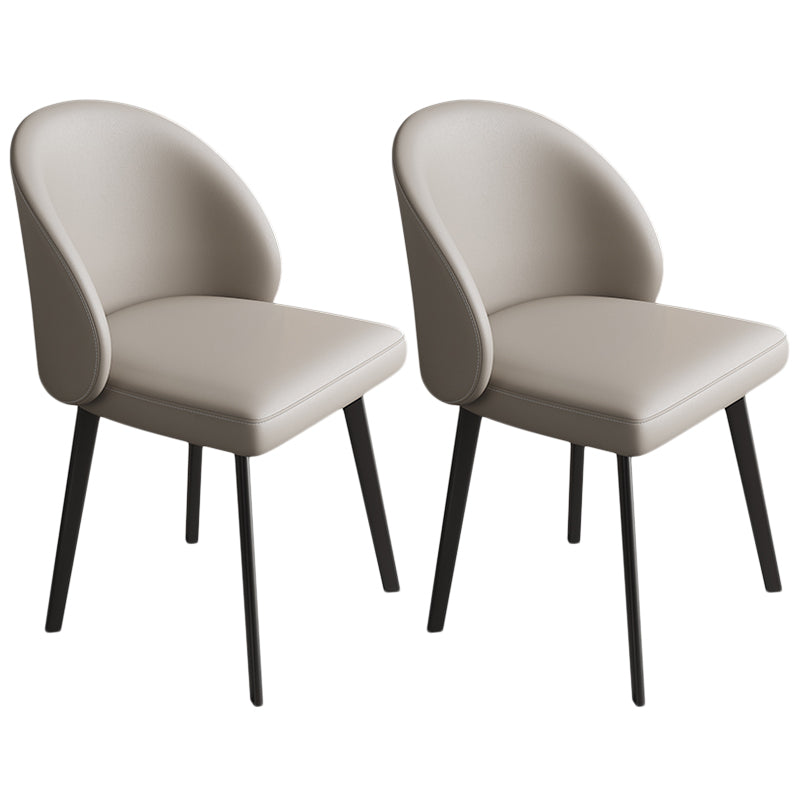 Contemporary Kitchen Dining Side Chair Leather Dining Chairs Grey 2 Piece Set Clearhalo 'Dining Chairs' 'Dining Tables & Seating' 'dining_chair' 'furn' 'furn_dining_chair' 'Furniture' 'Kitchen & Dining Furniture' 5279213