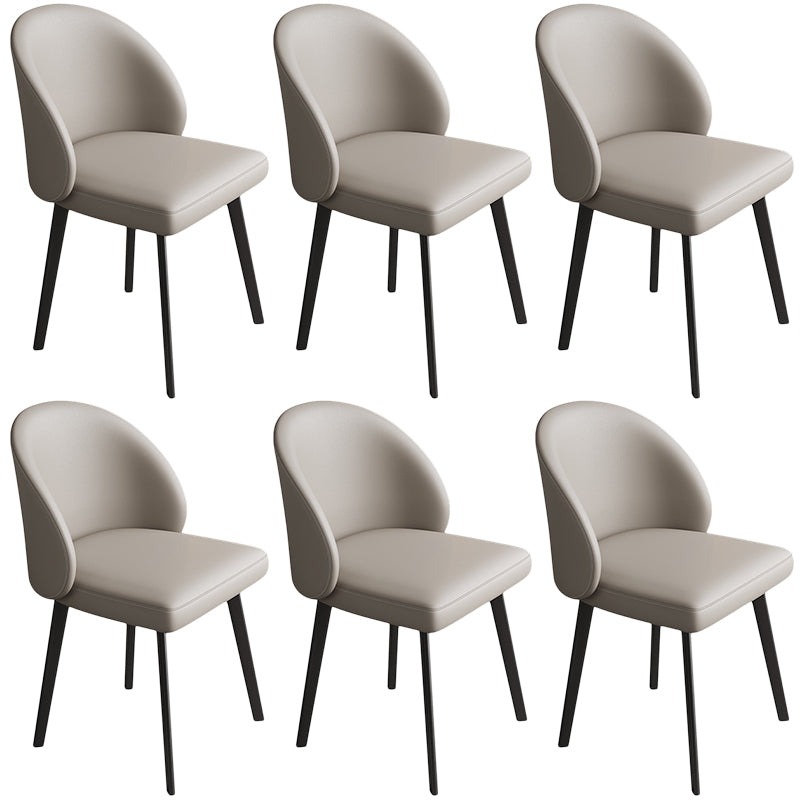 Contemporary Kitchen Dining Side Chair Leather Dining Chairs Grey 6 Piece Set Clearhalo 'Dining Chairs' 'Dining Tables & Seating' 'dining_chair' 'furn' 'furn_dining_chair' 'Furniture' 'Kitchen & Dining Furniture' 5279217