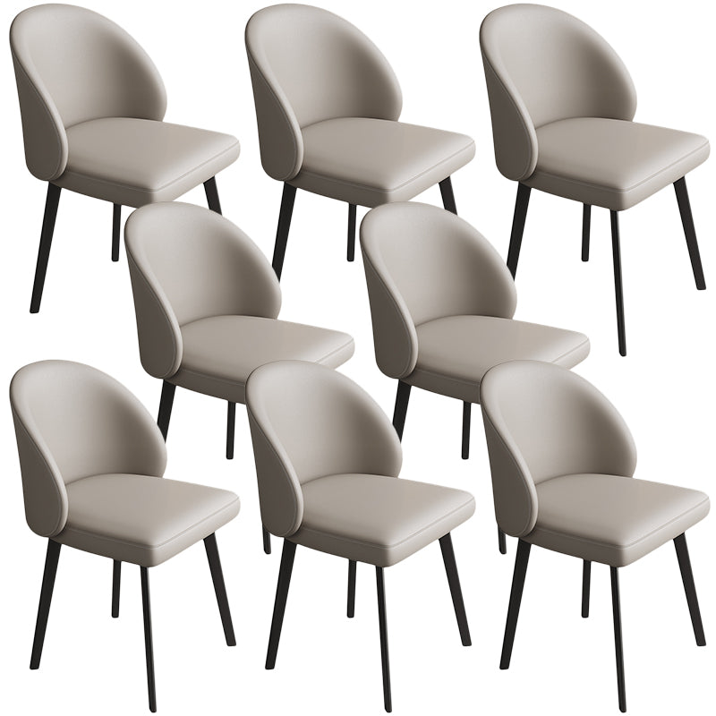 Contemporary Kitchen Dining Side Chair Leather Dining Chairs Grey 8 Piece Set Clearhalo 'Dining Chairs' 'Dining Tables & Seating' 'dining_chair' 'furn' 'furn_dining_chair' 'Furniture' 'Kitchen & Dining Furniture' 5279219