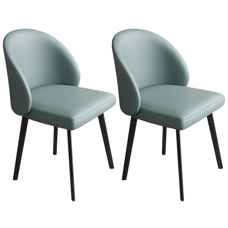 Contemporary Kitchen Dining Side Chair Leather Dining Chairs Blue 2 Piece Set Clearhalo 'Dining Chairs' 'Dining Tables & Seating' 'dining_chair' 'furn' 'furn_dining_chair' 'Furniture' 'Kitchen & Dining Furniture' 5279229