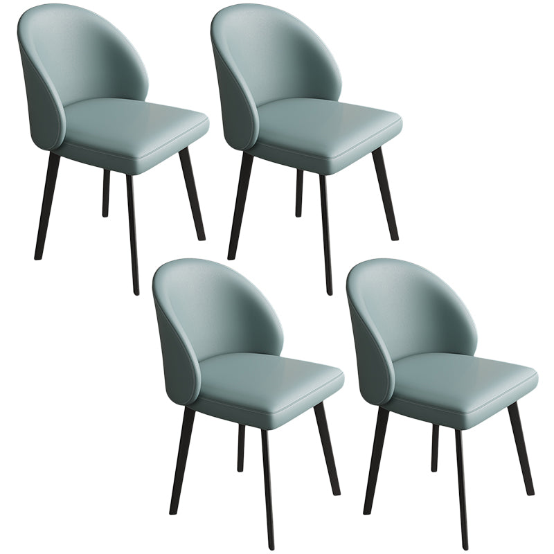 Contemporary Kitchen Dining Side Chair Leather Dining Chairs Blue 4 Piece Set Clearhalo 'Dining Chairs' 'Dining Tables & Seating' 'dining_chair' 'furn' 'furn_dining_chair' 'Furniture' 'Kitchen & Dining Furniture' 5279231