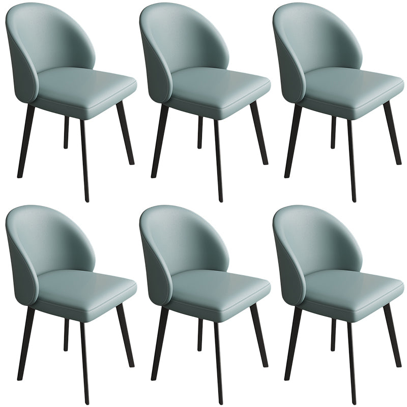 Contemporary Kitchen Dining Side Chair Leather Dining Chairs Blue 6 Piece Set Clearhalo 'Dining Chairs' 'Dining Tables & Seating' 'dining_chair' 'furn' 'furn_dining_chair' 'Furniture' 'Kitchen & Dining Furniture' 5279232