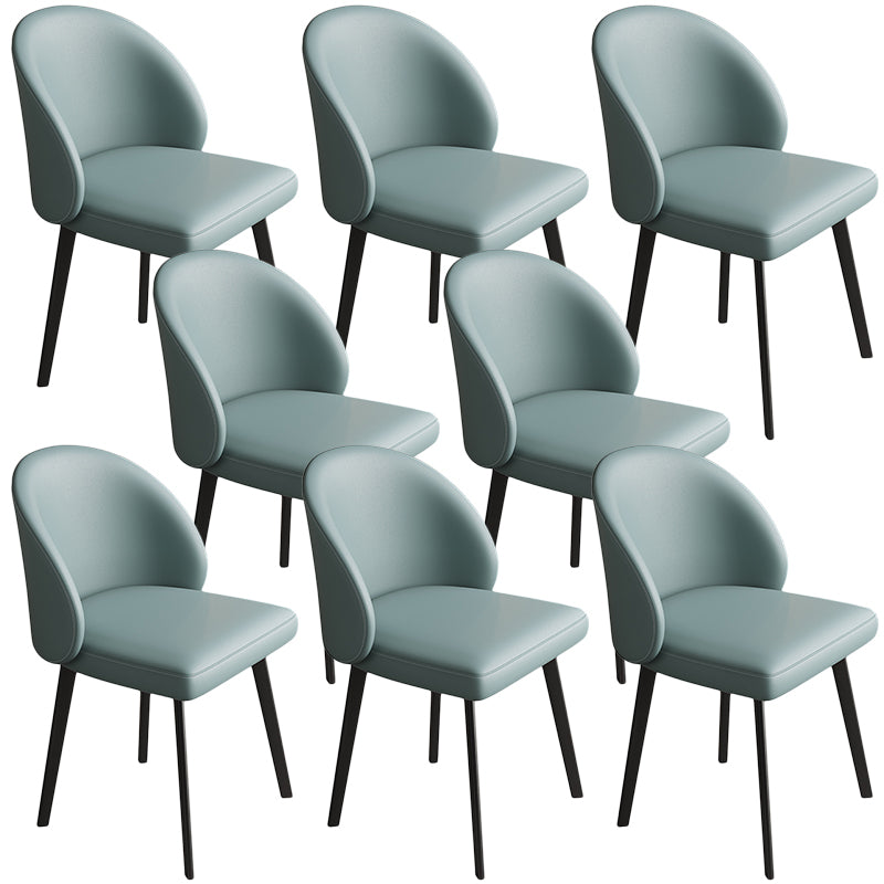 Contemporary Kitchen Dining Side Chair Leather Dining Chairs Blue 8 Piece Set Clearhalo 'Dining Chairs' 'Dining Tables & Seating' 'dining_chair' 'furn' 'furn_dining_chair' 'Furniture' 'Kitchen & Dining Furniture' 5279235
