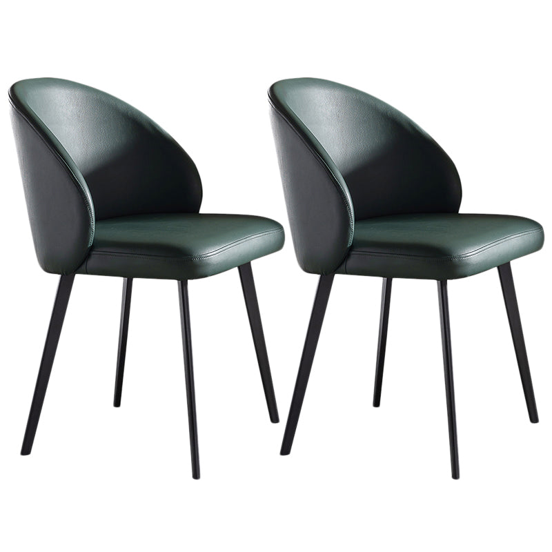 Contemporary Kitchen Dining Side Chair Leather Dining Chairs Green 2 Piece Set Clearhalo 'Dining Chairs' 'Dining Tables & Seating' 'dining_chair' 'furn' 'furn_dining_chair' 'Furniture' 'Kitchen & Dining Furniture' 5279236