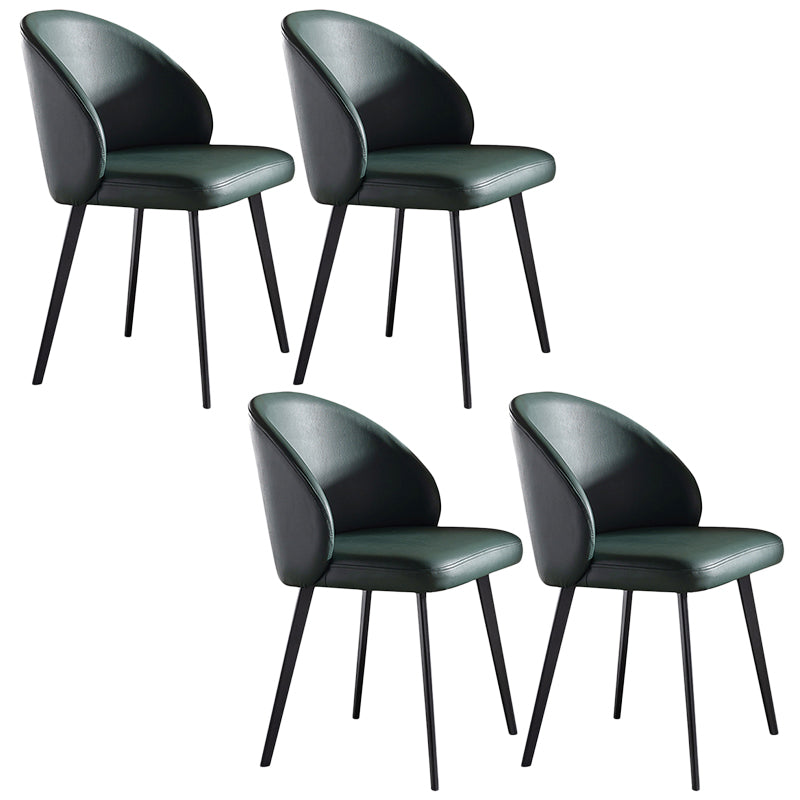 Contemporary Kitchen Dining Side Chair Leather Dining Chairs Green 4 Piece Set Clearhalo 'Dining Chairs' 'Dining Tables & Seating' 'dining_chair' 'furn' 'furn_dining_chair' 'Furniture' 'Kitchen & Dining Furniture' 5279239